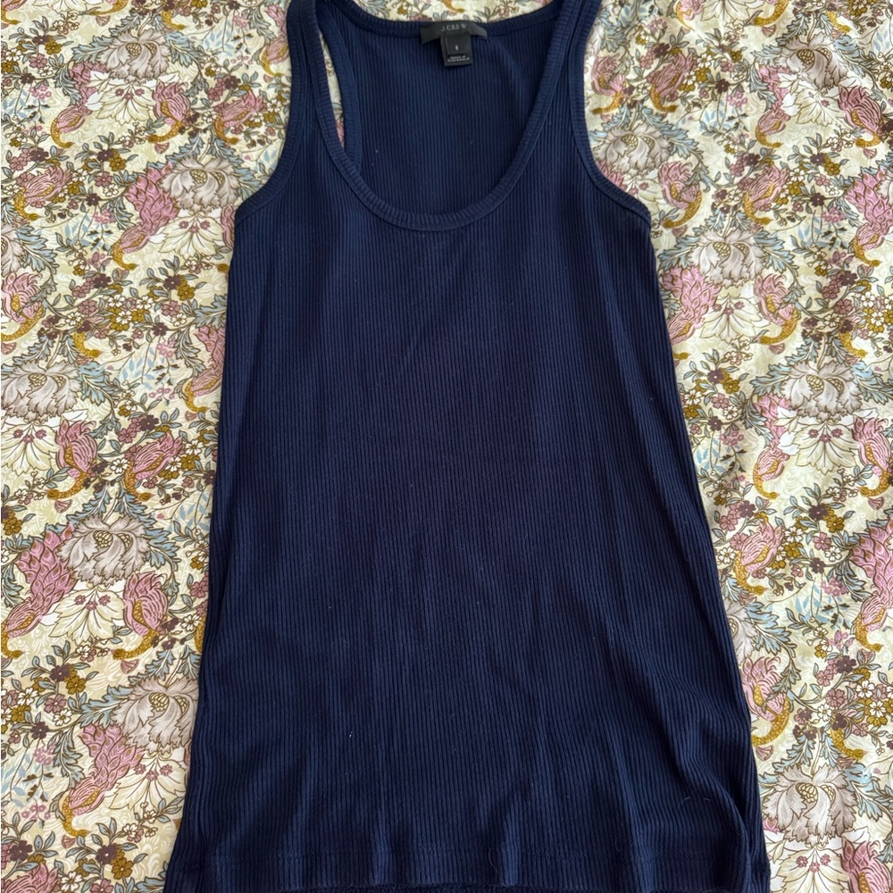 J. Crew Midnight Blue Ribbed Tank Top